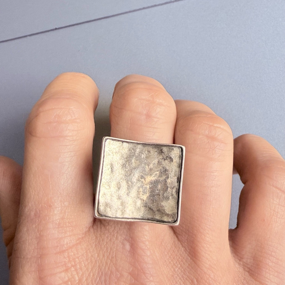 Silpada Artisan Square Modernist Hammered Sterling Silver 925 Retired Ring - Picture 10 of 12